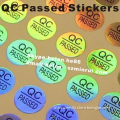 Custom Round And Oval Shape Qc Passed Stickers,self Adhesive Labels For Products Quality Control 